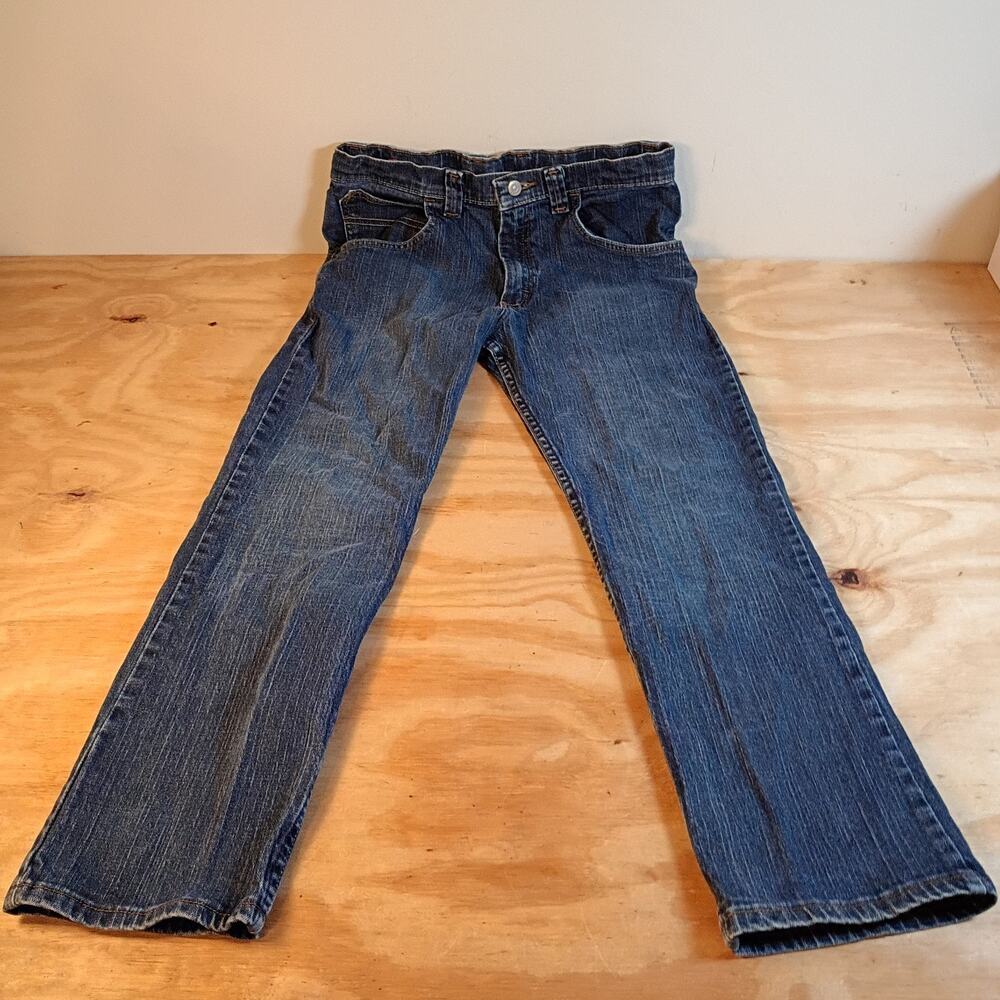 Wrangler Boys Size 16 Husky Jeans Blue Denim Stretch Adjustable Waist